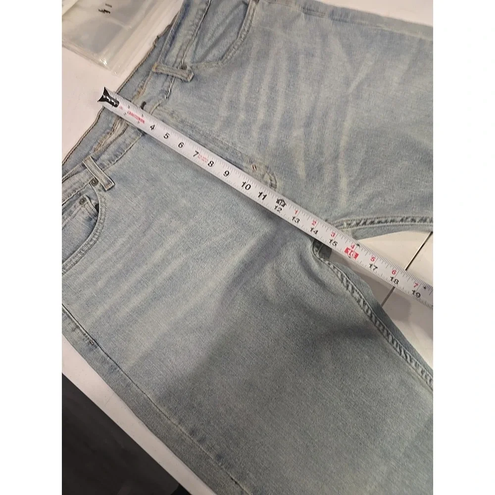 Levis‎ 505 Jeans Mens 40x30 Blue Light Wash Straight Stretch WaterLess Denim
